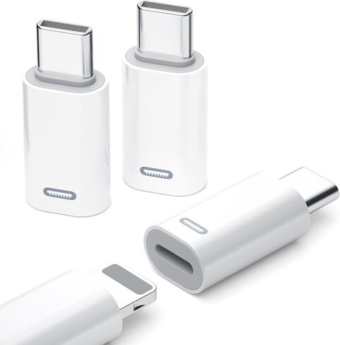 FONKEN لمحول لايتنينج أنثى إلى USB C ذكر (3 عبوات) لمحول شاحن لايتنينج إلى نوع C لشحن ونقل البيانات لهاتف iPhone 15/15 Pro/15 Pro Max/15 Plus، iPad Air، وليس للصوت/OTG-أبيض in Saudi Arabia