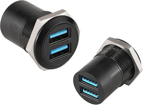 PENGLIN USB 2.0 Panel Mount Connector, Dual USB Pass Through Adapter Female to Female, USB Port Extender Socket for Data Transfer/Charge in Saudi Arabia