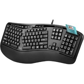 Adesso TruForm AKB-150SB-TAA Desktop Ergonomic Smart Card Reader Keyboard (TAA Compliant), Black (Renewed) in Kuwait
