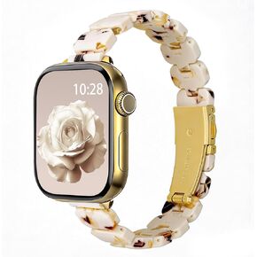 Slim Resin Band Compatible With Apple Watch Bands for Women Series 11/10/9/8/7 38/40/41/42/44/46mm,Thin Bracelet Lightweight Fashion Strap for iWatch Wristband 6/5/4/3/2/1 SE in Saudi Arabia