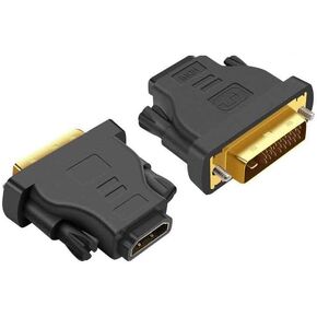 DVI إلى HDMI، محول DVI-D ثنائي الاتجاه إلى HDMI ذكر إلى أنثى مع سلك مطلي بالذهب 2 قطعة in Kuwait