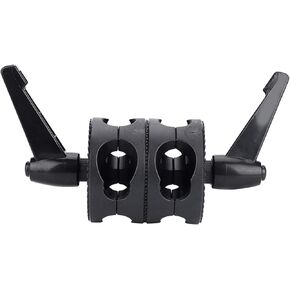 Dual Wheel Reflector Bracket Support Adapter for Light Stand, Black Plastic Photography Accessory 16 - 29mm Clampable Pipe Diameter - Adjustable Rotator for Precise Lighting Angl in Saudi Arabia
