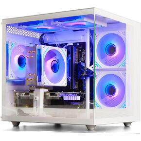 كمبيوتر مكتبي للألعاب تم تصميمه مسبقًا Ryzen 7 8700F، GeForce RTX 4060، ذاكرة الوصول العشوائي DDR5 سعة 32 جيجا، 1 تيرابايت NVME 3.0 SSD، WiFi 6، كمبيوتر برجي للألعاب AAA والبث والعمل الإبداعي (أبيض) in Kuwait