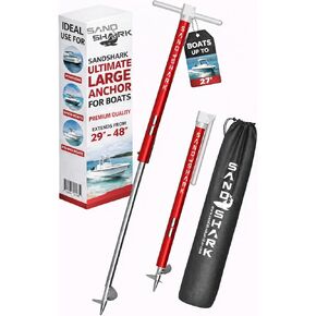New SandShark Ultimate PWC 2.0 Premium Jet Ski Anchor. Shallow Water Anchor Pole. JetSki Accessory / PWC Anchor. Kayak Anchor Kit for Beach & Sandbar. Compact, Adjustable 18" to 31" w/ Padded Case. in Kuwait