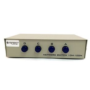 SANOXY Compact 4-Way RJ45 Ethernet Network Push Button Metal Mini Switch Box in Kuwait