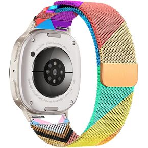 أحزمة معدنية متوافقة مع ساعة Galaxy Watch 8 Band 40mm 44mm/Galaxy Watch 8 Classic Band 46mm، حزام معصم شبكي مغناطيسي من الفولاذ المقاوم للصدأ للساعة 8/8 Classic (2025) للنساء والرجال in Kuwait