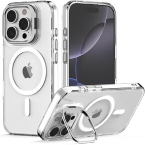 حافظة Nvollnoe لهاتف iPhone 16 Pro متوافقة مع MagSafe من الدرجة العسكرية المقاومة للصدمات شديدة التحمل وقابلة للتعديل، غطاء هاتف شبه شفاف غير لامع لهاتف iPhone 16 Pro (شفاف) in Kuwait