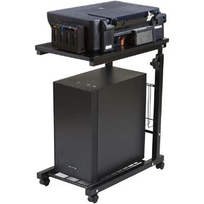Height Adjustable PC Tower Stand, 2-Tier Movable CPU Holder Printer, Case with Caster Wheels for Home Offic Practical in Kuwait