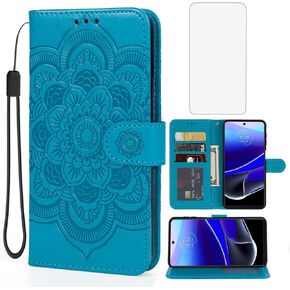 حافظة لهاتف Moto G Stylus 2022 5G/Motorola G Stylus 5G 2022 XT2215 حافظة محفظة مع واقي شاشة من الزجاج المقوى، غطاء حامل بطاقة الائتمان من الجلد لهاتف Motorola Moto G Stylus 5G 2022 أزرق in Kuwait