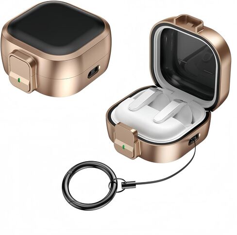 حافظة متوافقة مع هاتف Samsung Galaxy Buds 4 وGalaxy Buds 4 Pro (2026) مع مشبك قفل آمن، وشحن لاسلكي، وواقي مضاد للصدمات مع حبل مضاد للفقد وحلقة تسلق، وإكسسوارات سماعات الأذن للرجال والنساء in Kuwait