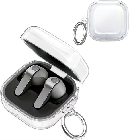 حافظة لهاتف Samsung Galaxy Buds 4/ Galaxy Buds 4 Pro (2026)، غطاء سماعة أذن بلوتوث من السيليكون المقاوم للصدمات مع حلقة تسلق، شحن لاسلكي (أسود) in Kuwait