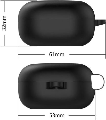 حافظة لهاتف Samsung Galaxy Buds 4/ Galaxy Buds 4 Pro (2026)، غطاء سماعة أذن بلوتوث من السيليكون المقاوم للصدمات مع حلقة تسلق، شحن لاسلكي (أسود) in Kuwait