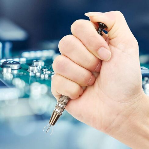 أداة التقاط شرائح IC دقيقة معدنية احترافية بأربعة مخالب IC لإصلاح الإلكترونيات وعمل PCB، مقبض مريح مضاد للانزلاق 4.53 بوصة in Kuwait