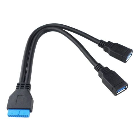 لوحة أم Cablecc USB3.0 19/20pin فتحة رأس الصندوق إلى 10 جيجابت في الثانية محول USB 3.0 مزدوج من النوع A عكس الزاوية الرأسية in Kuwait