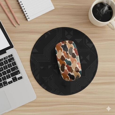Planetar Capybaras Earthy Muted Pattern, USB Optical Wireless Mouse, Ergonomic Slim Desktop Laptop Mice for Kids in Kuwait
