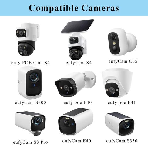 Pole Mount Bracket Compatible with eufy Security eufyCam S4 All eufy PoE Bullet-PTZ Cam S4 eufy Security SoloCam E30/E42/S340, Metal Outdoor Adapter Wall Corner Mounting Adjustable Position Holder in Kuwait