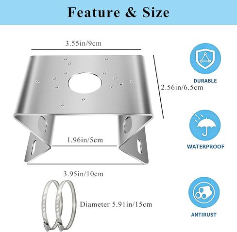 Pole Mount Bracket Compatible with eufy Security eufyCam S4 All eufy PoE Bullet-PTZ Cam S4 eufy Security SoloCam E30/E42/S340, Metal Outdoor Adapter Wall Corner Mounting Adjustable Position Holder in Kuwait