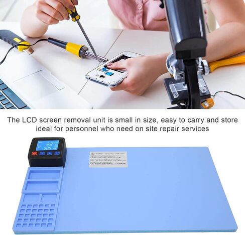 وسادة التدفئة Cryfokt CPB، 38 × 22 × 3.7 سم، أداة إصلاح فاصل شاشة LCD مع التحكم في درجة الحرارة من 50 إلى 248 فهرنهايت وإعدادات الوقت لجهاز iPhoneAndroid Phone Tablet (قابس الولايات المتحدة) in Kuwait