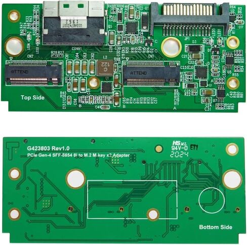 SlimSAS 8i to M.2 Dual Ports Adapter for Broadcom MegaRAID & HBA Tri-Mode & NVMe Switch – High-Speed M.2 Converter for Dual NVMe SSDs in Kuwait