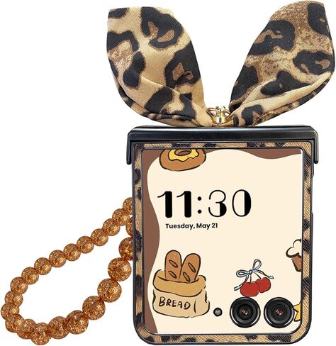 for Motorola Razr Ultra 2025 Case with Hinge Cover & Ring & Chain, Leopard Print Design Cute Razr Ultra 2025 Case for Women, Shock Elegant PU Leather Phone Case for Moto Razr Ultra 2025 in Kuwait
