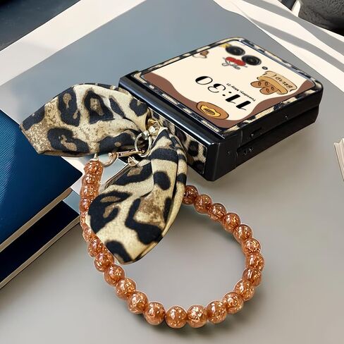 for Motorola Razr Ultra 2025 Case with Hinge Cover & Ring & Chain, Leopard Print Design Cute Razr Ultra 2025 Case for Women, Shock Elegant PU Leather Phone Case for Moto Razr Ultra 2025 in Kuwait