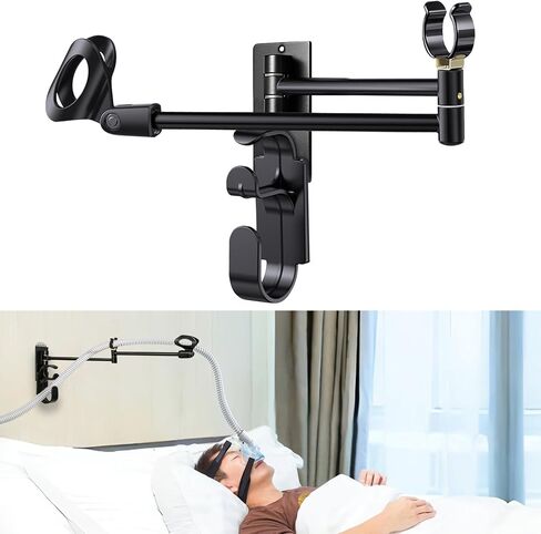 حامل خرطوم Cpap مع وظيفة قناع Cpap التالية، وشماعة خرطوم Cpap ومنظم خطاف للأقنعة بجانب السرير. يوفر مستلزمات CPAP مستقرة وخالية من التشابك حتى تتمكن من النوم بشكل أفضل. in Saudi Arabia