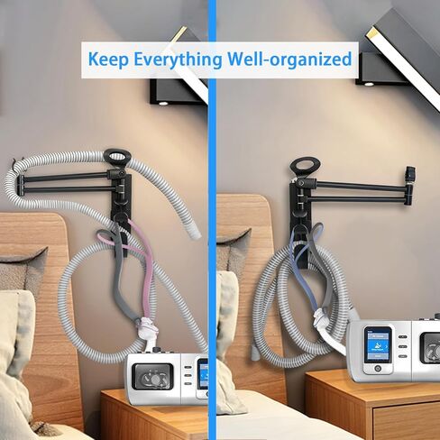 حامل خرطوم Cpap مع وظيفة قناع Cpap التالية، وشماعة خرطوم Cpap ومنظم خطاف للأقنعة بجانب السرير. يوفر مستلزمات CPAP مستقرة وخالية من التشابك حتى تتمكن من النوم بشكل أفضل. in Saudi Arabia