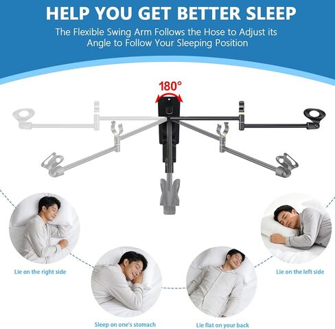 حامل خرطوم Cpap مع وظيفة قناع Cpap التالية، وشماعة خرطوم Cpap ومنظم خطاف للأقنعة بجانب السرير. يوفر مستلزمات CPAP مستقرة وخالية من التشابك حتى تتمكن من النوم بشكل أفضل. in Saudi Arabia