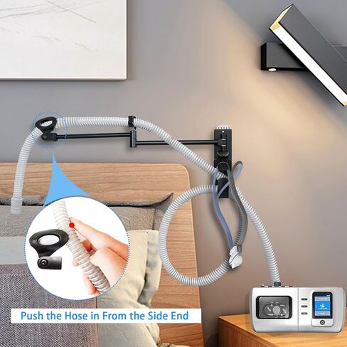 حامل خرطوم Cpap مع وظيفة قناع Cpap التالية، وشماعة خرطوم Cpap ومنظم خطاف للأقنعة بجانب السرير. يوفر مستلزمات CPAP مستقرة وخالية من التشابك حتى تتمكن من النوم بشكل أفضل. in Saudi Arabia
