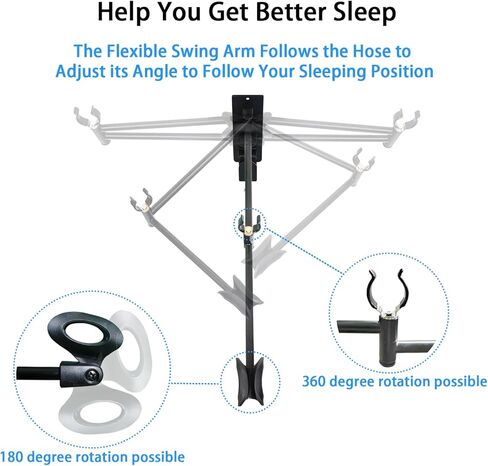 حامل خرطوم Cpap مع وظيفة قناع Cpap التالية، وشماعة خرطوم Cpap ومنظم خطاف للأقنعة بجانب السرير. يوفر مستلزمات CPAP مستقرة وخالية من التشابك حتى تتمكن من النوم بشكل أفضل. in Saudi Arabia