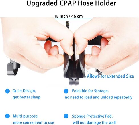 حامل خرطوم Cpap مع وظيفة قناع Cpap التالية، وشماعة خرطوم Cpap ومنظم خطاف للأقنعة بجانب السرير. يوفر مستلزمات CPAP مستقرة وخالية من التشابك حتى تتمكن من النوم بشكل أفضل. in Saudi Arabia