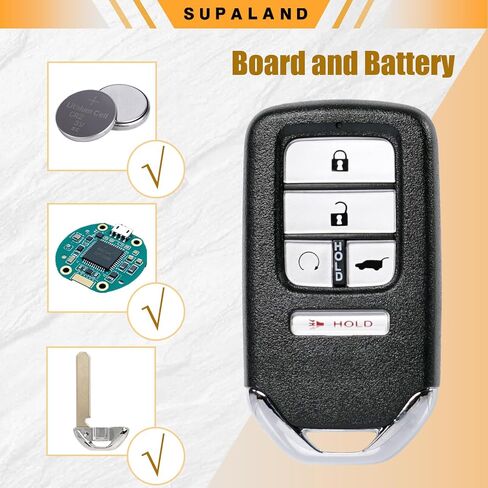 SUPALAND مفتاح فوب دخول بدون مفتاح يناسب هوندا CRV Pilot Civic Passport CR-V 2016-2022 التحكم عن بعد استبدال المفتاح الذكي دفع زر البدء KR5T44 / KR5V44 / KR5V2X 47 رقاقة 433 ميجا هرتز 5B in Kuwait