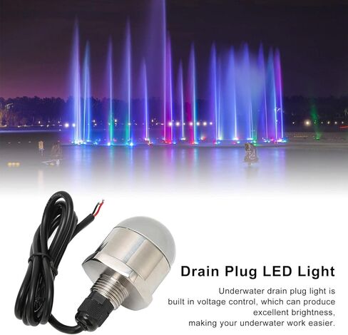 ضوء LED لقابس التصريف، مصباح IP68 تحت الماء، مصباح قابس تصريف القارب الملولب 1/2 بوصة NPT مع سطح تلميع مرآة لسفينة اليخوت والصيد البحري in Kuwait