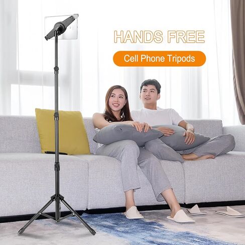 حامل ثلاثي القوائم للهاتف من Buhelyc، حامل Ipad قابل للطي مع حقيبة، دوران 360 درجة قابل للسحب، غير قابل للانزلاق، آمن ومستقر، لموسيقى السيلفي/قراءة الورق، لجهاز 9 بوصة - 14.5 بوصة، سهل التخزين in Kuwait