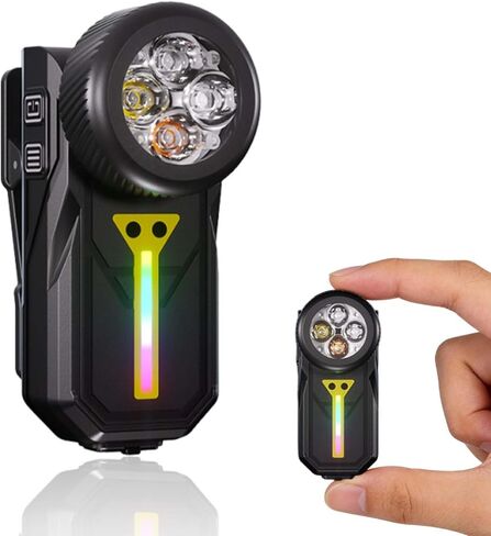 مصباح يدوي Pro S EDC بمشبك، 600 لومن من النوع C قابل لإعادة الشحن مع LED أبيض، الأشعة فوق البنفسجية وRGB، مصابيح فلاش مغناطيسية بدون استخدام اليدين للعمل، الإشارة، الفحص (أخضر) in Kuwait