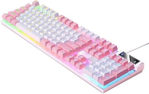 Gaming Keyboard Wired E-Sports Key Board RGB Backlit Computer Keyboard Square Key for Desktop Laptop PC Mac Game Typing in Kuwait