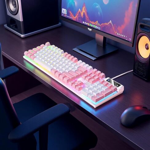 Gaming Keyboard Wired E-Sports Key Board RGB Backlit Computer Keyboard Square Key for Desktop Laptop PC Mac Game Typing in Kuwait