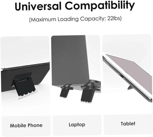 4 قطع من Operitacx حامل كمبيوتر محمول قابل للطي للمكتب، حامل كمبيوتر محمول مريح مع تبريد تدفق الهواء ودعم أسود محمول للاستخدام المكتبي والمنزلي in Kuwait