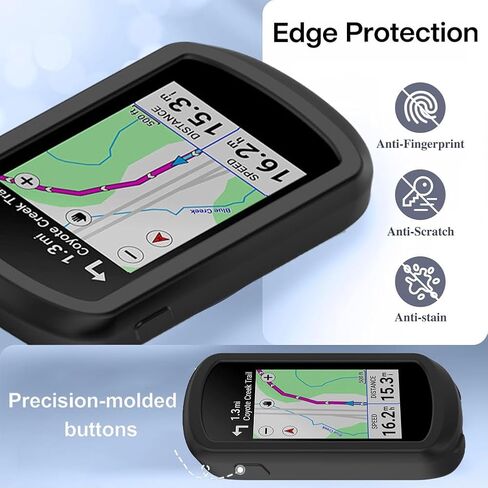 [3+1 Pack] Tempered Glass Screen Protectors & Silicone Case Cover for Garmin edge explore 2 - Anti-Scratch, Full Coverage Protection for Bike GPS Computer in Kuwait