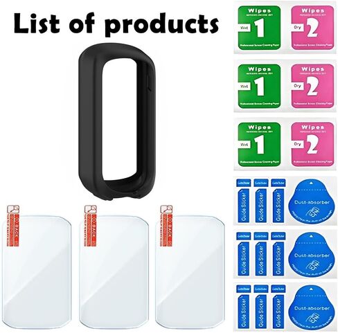[3+1 Pack] Tempered Glass Screen Protectors & Silicone Case Cover for Garmin edge explore 2 - Anti-Scratch, Full Coverage Protection for Bike GPS Computer in Kuwait