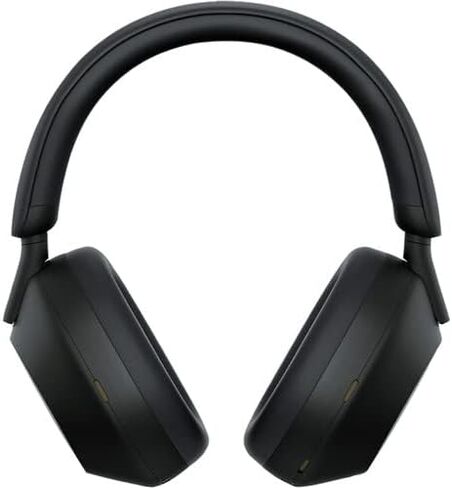 Sony WH-1000XM5 Wireless Noise Canceling Headphones with Auto Noise Canceling Optimizer, Crystal Clear Hands-Free Calling, and Voice Control, Black + Headphone Stand + USB Adapter (Renewed) in Kuwait