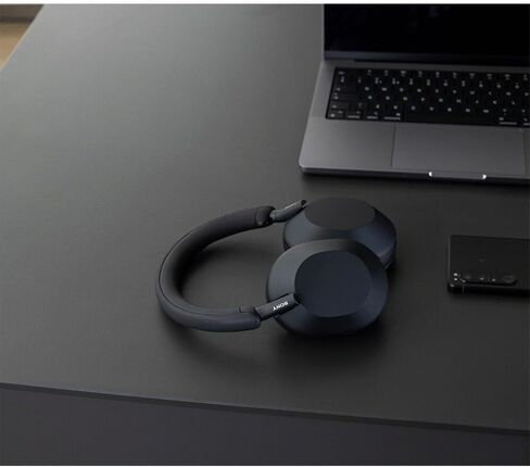 Sony WH-1000XM5 Wireless Noise Canceling Headphones with Auto Noise Canceling Optimizer, Crystal Clear Hands-Free Calling, and Voice Control, Black + Headphone Stand + USB Adapter (Renewed) in Kuwait