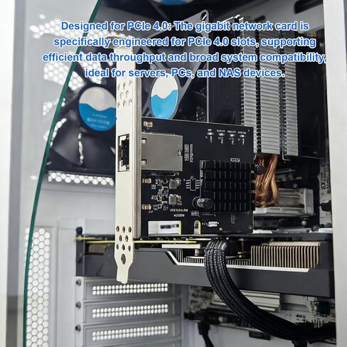 بطاقة شبكة ciciglow 10G PCIe، محول PCIe إلى 10 جيجابت إيثرنت بدون قرص PXE خادم سطح المكتب يدعم وحدة التحكم RTL8127AT، من أجل Wins 10/11، الخادم، من أجل Linux in Kuwait