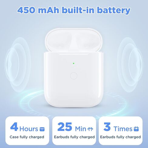 Replacement Wireless Charging Case for AirPods 1st/2nd Charging Case, AirPods 1 Charging Case Only with Bluetooth Pairing Sync Button, Compatible with A1938/A1602, No Earbuds AirPods 2 Charger Case in Kuwait