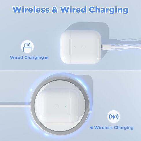 Replacement Wireless Charging Case for AirPods 1st/2nd Charging Case, AirPods 1 Charging Case Only with Bluetooth Pairing Sync Button, Compatible with A1938/A1602, No Earbuds AirPods 2 Charger Case in Kuwait