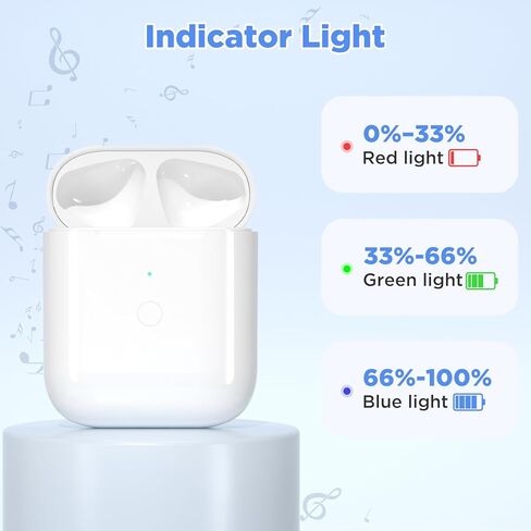 Replacement Wireless Charging Case for AirPods 1st/2nd Charging Case, AirPods 1 Charging Case Only with Bluetooth Pairing Sync Button, Compatible with A1938/A1602, No Earbuds AirPods 2 Charger Case in Kuwait