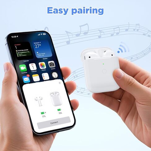 Replacement Wireless Charging Case for AirPods 1st/2nd Charging Case, AirPods 1 Charging Case Only with Bluetooth Pairing Sync Button, Compatible with A1938/A1602, No Earbuds AirPods 2 Charger Case in Kuwait