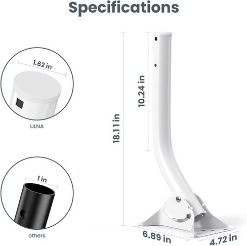 Ulna 19.68" Universal Antenna Mount - 2 Packs Wireless Bridge Bracket Reversible J Pole Mount, Heavy Duty Roof Mount for Outdoor Antenna WiFi Extender/Weather Station/Access Point/Satellite Dishes in Kuwait