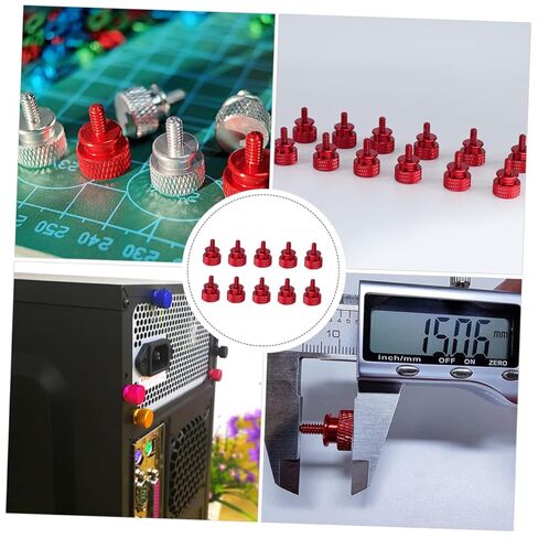 PRETYZOOM 10 Pcs Red Aluminum Computer Chassis Thumb Screws 6#-32 Knurled Threaded Fixing Screws for PC Case DIY Computer Accessories in Kuwait