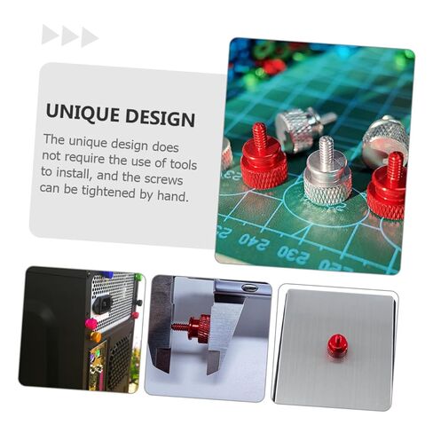 PRETYZOOM 10 Pcs Red Aluminum Computer Chassis Thumb Screws 6#-32 Knurled Threaded Fixing Screws for PC Case DIY Computer Accessories in Kuwait